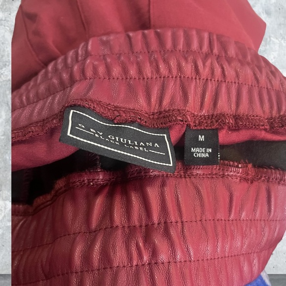 New G by Giuliana Black Label Faux Leather Ponte Jogger size M - Picture 5 of 6